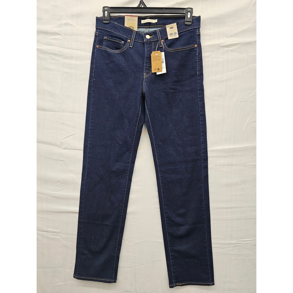 Levis 314 Shaping Straight Jeans Womens 30x32 Dark Indigo Stellar Stretch NEW